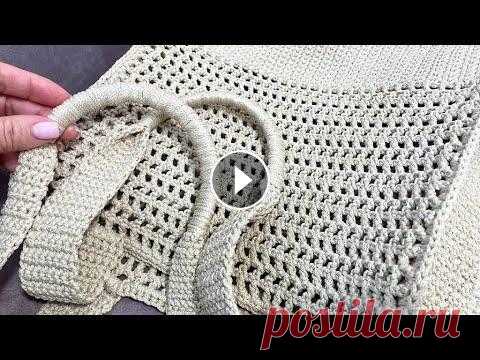 Самый модный фасон сумки авоськи крючком в этом сезоне! Филейное вязание крючком. Вязать можно из шнура, рафии, джута или любой тонкой пряжи. Вязаные ...