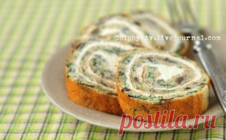 ГРИБНОЙ РУЛЕТ С КОЗЬИМ СЫРОМ