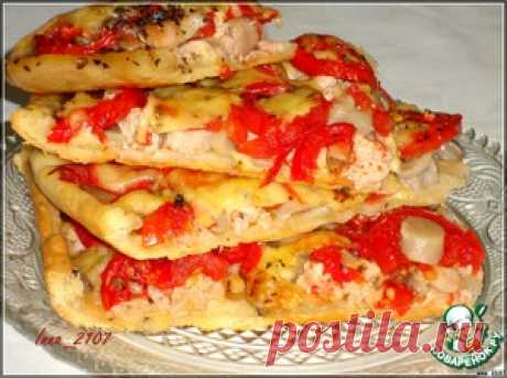 Пирог с курицей, грибами и сыром из теста на пиве