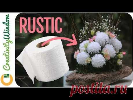 New Rustic Toilet Paper Flower Arrangement
