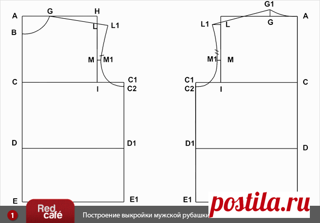 RedCafe | Построение выкройки мужской рубашки. Урок моделирования и шитья одежды. Скачать бесплатно