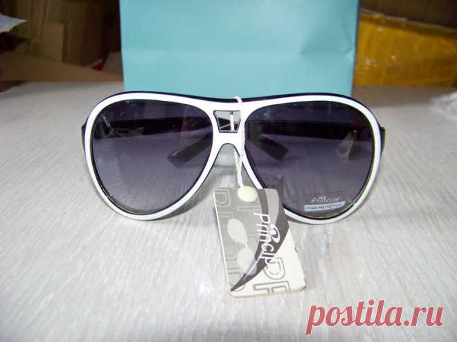 Крупные черно-белые очки-авиаторы с серой градиентной линзой principе за 150 грн. | Шафа