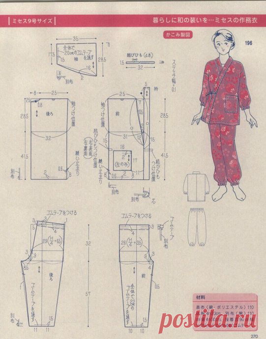 Выкройки из японских журналов: пижамы, кимоно и другая домашняя одежда || Показываю, как носить их не только дома | Швейный омут | Яндекс Дзен