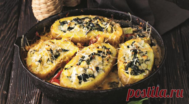 Фаршированный картофель готовим в духовке со сливочным соусом