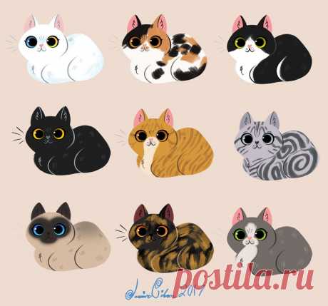 jessiedrawz Cat loaves! These designs were made for a sticker pack that was included in the Kitty Party zine from last month. 
As a fun game to cat owners, do you see your cat in any of these?