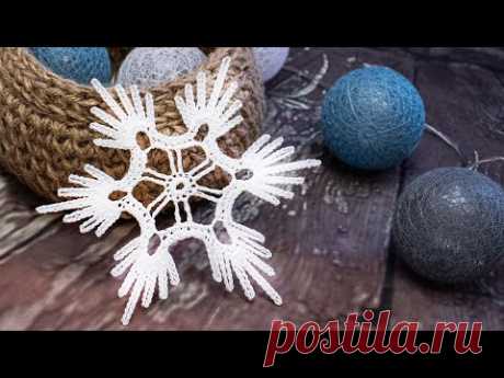 ЭФФЕКТНАЯ СНЕЖИНКА КРЮЧКОМ, КРАСИВАЯ И ПРОСТАЯ СХЕМА ВЯЗАНИЯ / Crochet SNOWFLAKE/ МК для начинающих