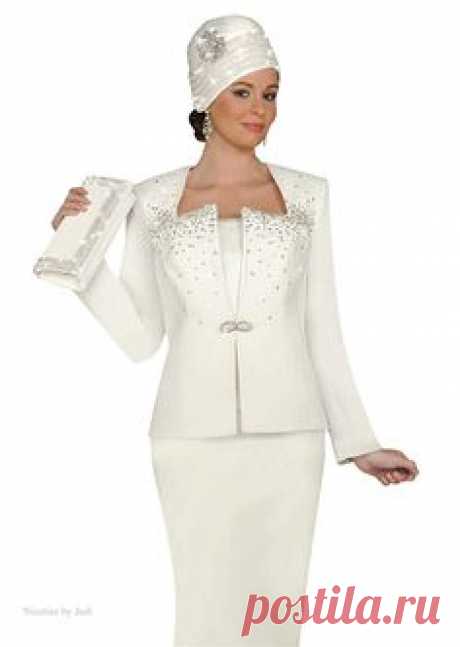 Formal Women Evening Suits | Ben Marc 47142 Off White Rhinestone Evening Wedding Church Dress Suit