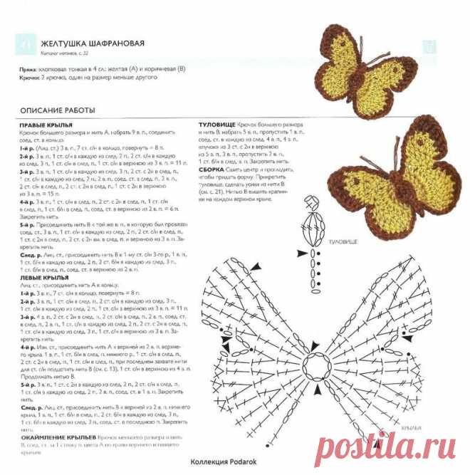 Красивые элементы крючком: цветочки, листочки, бабочки | Вяжу ручками-крючками| Виктория Битарова | Дзен