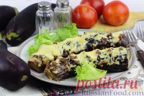 Рецепт: &quot;Гармошки&quot; из баклажанов с мясным фаршем и сыром (в духовке) на RussianFood.com