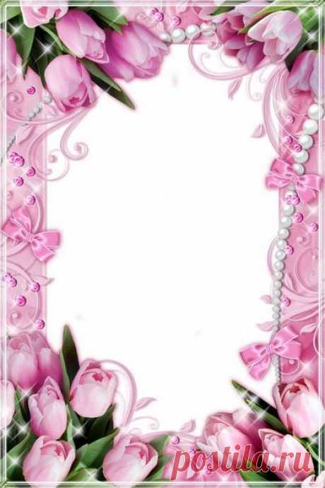 March 8 photo frame for Photoshop. Transparent PNG Frame, PSD Layered Photo frame template, Download.