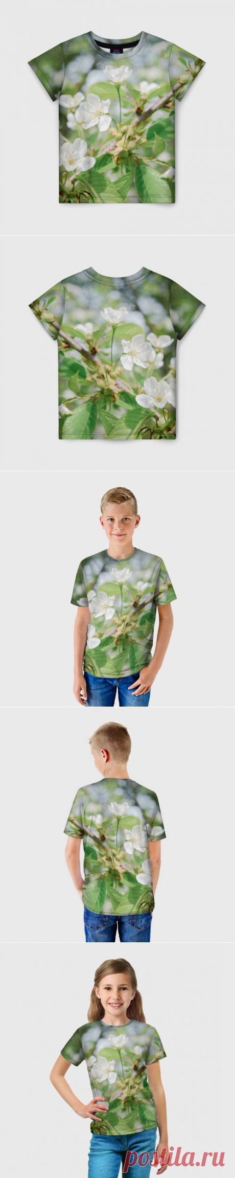 Детская футболка 3D Цветущая ветка вишни, фото - купить по цене 1320 руб в интернет-магазине Всемайки, арт 3652995