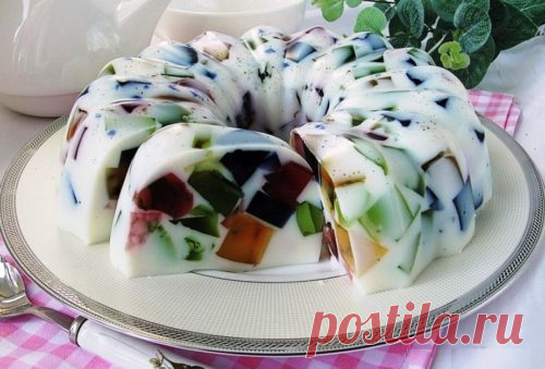 Рецепт вкусного и быстрого торта на сметанном желе «Битое стекло». Безупречно!