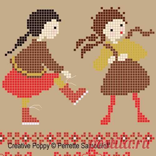 Getting dressed cross stitch pattern by Perrette Samouiloff