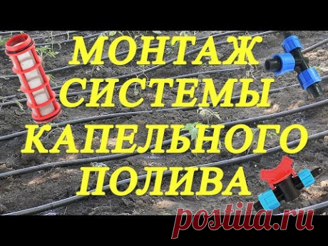 Установка системы капельного полива. Капельный полив монтаж.