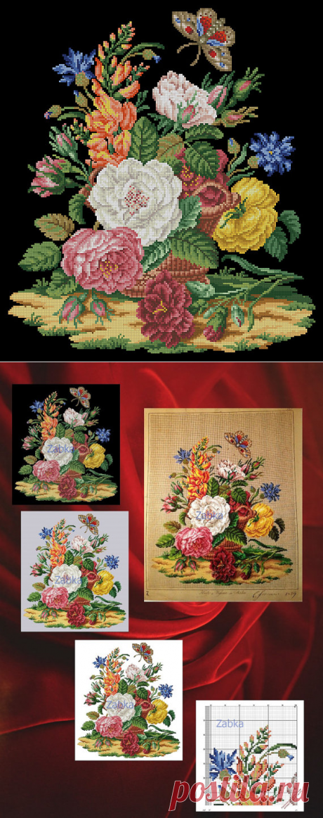 Bouquet with butterfly Reconstruction of 19 от MagicOfNeedle