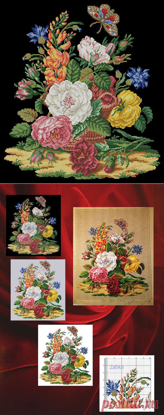 Bouquet with butterfly Reconstruction of 19 от MagicOfNeedle