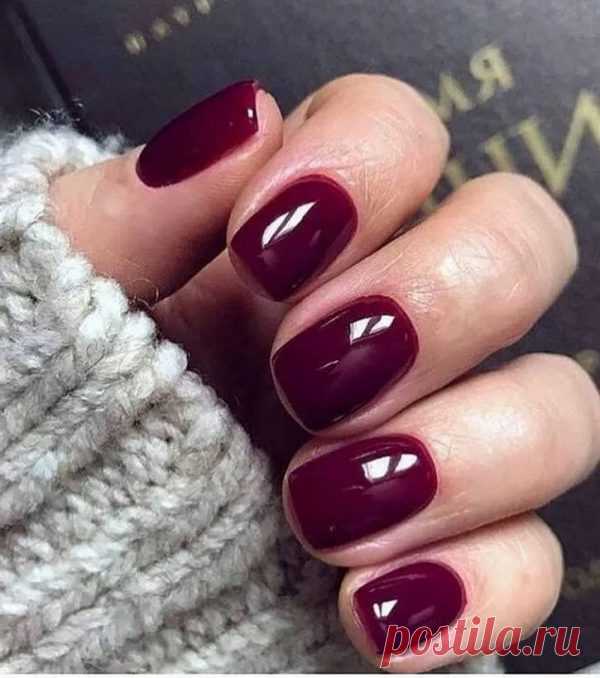 ❤️ Бордовый маникюр на короткие ногти: фото красивого дизайна