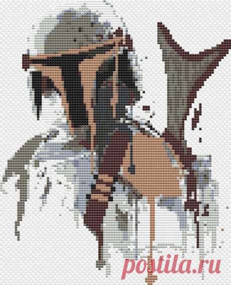 Star Wars fan art Cross Stitch pattern Manda Modern Watercolor | Etsy
