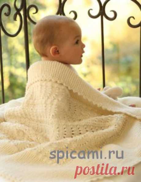 Вязаное одеяло для малыша | Вязание спицами, крючком, уроки вязания
