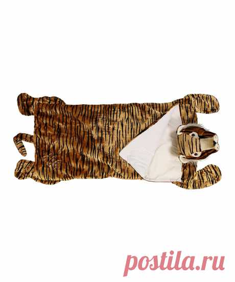 Towel Treat Brown &amp; Black Stripe Tiger Plush Sleeping Bag | zulily