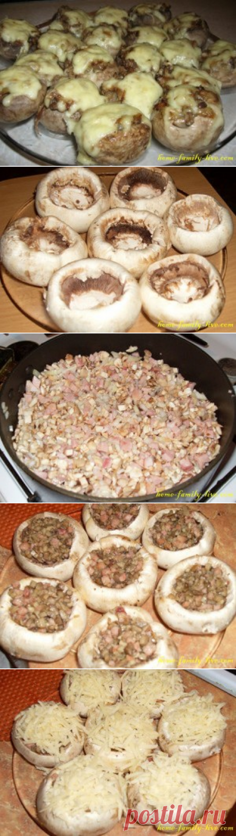 Шампиньоны фаршированные/Сайт с пошаговыми рецептами с фото для тех кто любит готовить