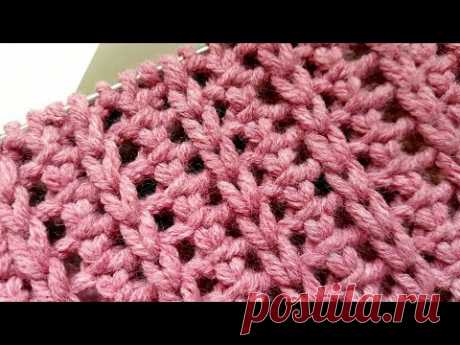 Вяжем объёмную фантазийную решетку спицами 🙋‍♀️ knitting pattern.