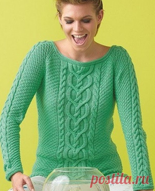 Очень красивые узоры с аранами для женского пуловера