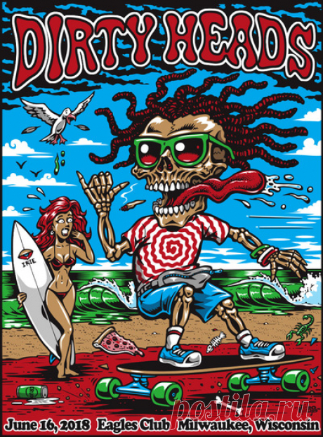 Dirty Heads 18X24 screenprinted poster (signed and numbered) · Jimbo Phillips webstore · Online Store Powered by Storenvy