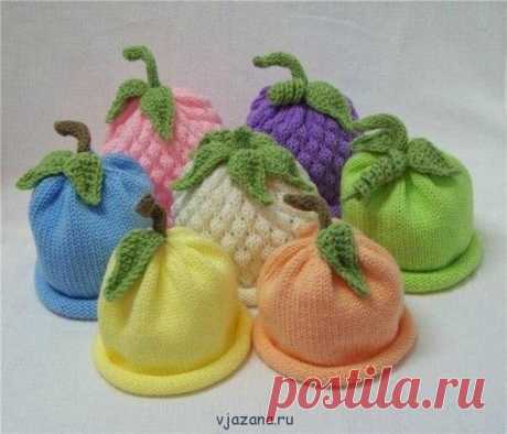 Забавныe детские шапочки для малышей узором "шишечки" или "ежeвика"