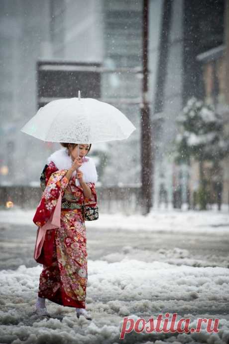 Япония под снегом.