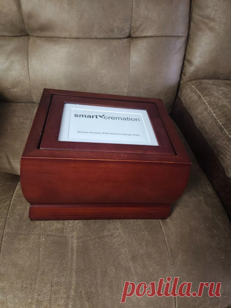 Urn Smart Cremation Cherry Wood Box with 4x6 Photo Frame Display Memorial Box  | eBay