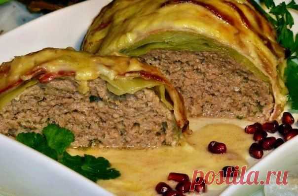 Мясной рулет «Голубец» в сливочном соусе. | Семья и дом