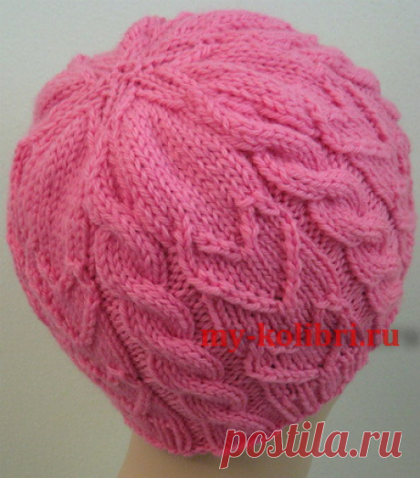 Шапочка женская спицами Sweetheart Beanie