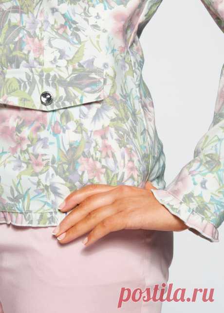 Джинсовая куртка с цветочным принтом мятный/розовый в цветочек - bpc selection купить онлайн - bonprix.kz