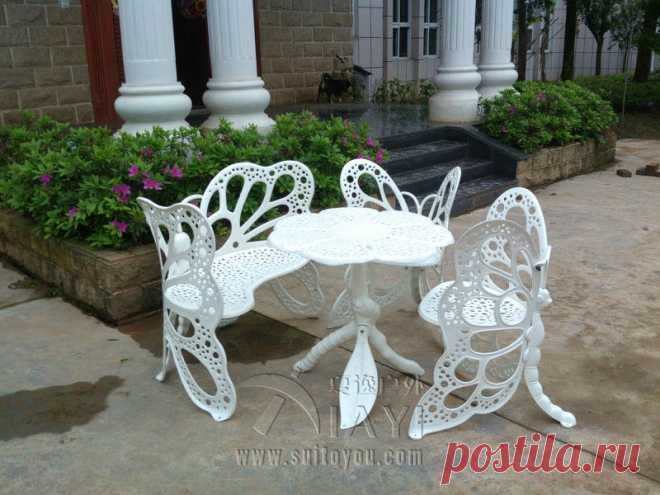 садовая мебель на открытом воздухе Picture - More Detailed Picture about 4 piece butterfly cast aluminum dining chair and table patio furniture garden furniture Outdoor furniture Picture from Suitoyou Outdoor Store | Aliexpress.com | Alibaba Group