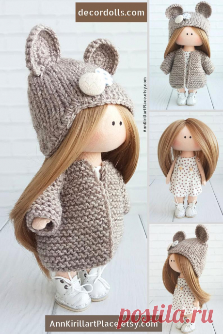 Fabric Rag Doll Textile Art Doll Girl Gift Idea Motherday | Etsy