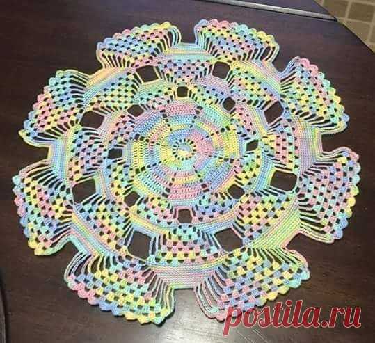 3D салфетка крючком