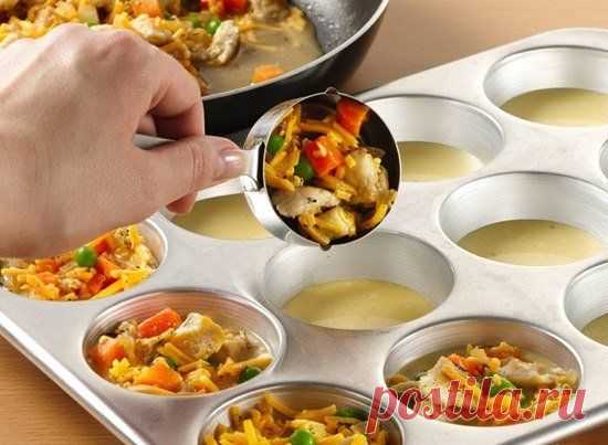 Как приготовить чудные маффины с овощами и курицей - рецепт, ингридиенты и фотографии