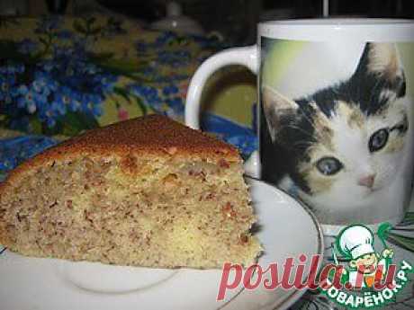 Банановый пирог с орехами в мультиварке