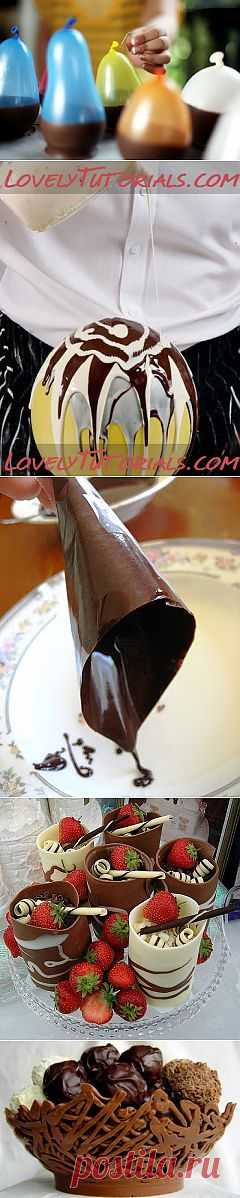 мои находки: как изготовить шоколадные чашечки для десерта