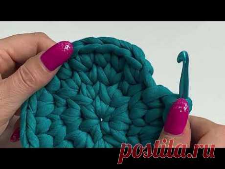 Кошолочка из трикотажной пряжи. Вяжем крючком 🧶☕️