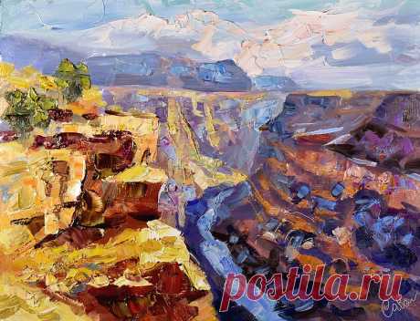 Grand Canyon Painting Arizona Original Art Colorado River America Artwork - ArtDivyaGallery  - Posters | Pinkoi Grand Canyon Painting Arizona Original Art Colorado River America Plein Air Artwork Travel Art Nature Wall Art Palette Knife 28 x 35.5 cm. (11 x 14 inches) by Savenkova 100% Handmade Original Artwork