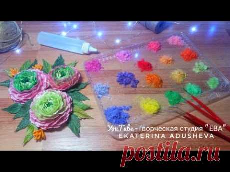 Идеи из джута Цветов много не бывает Палитра ярких красок/ A palette of bright colors!