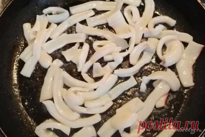 Макароны с кальмарами и креветками в сливочном соусе - Блог Смирновых