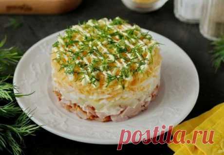 Салат &quot;Мужской каприз&quot; с копченой курицей