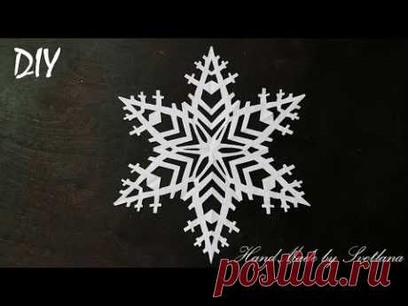 Снежинка из бумаги Как вырезать снежинки Схема Snowflakes from paper Schneeflocke aus Papier