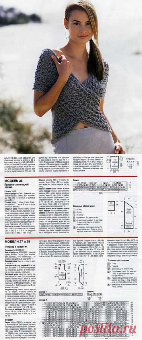 (EN) Knitting pattern shirts for the summer. How to link women's shirt[;ru] Узор вязания  на лето. Как связать женскую майку | Laboratory household