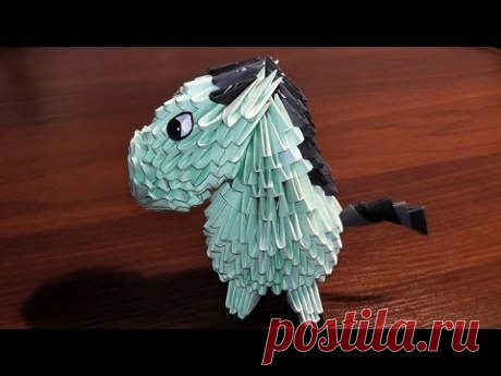Модульное оригами лошадь (пони, мул, ослик, конь) схема сборки, пошаговая инструкция