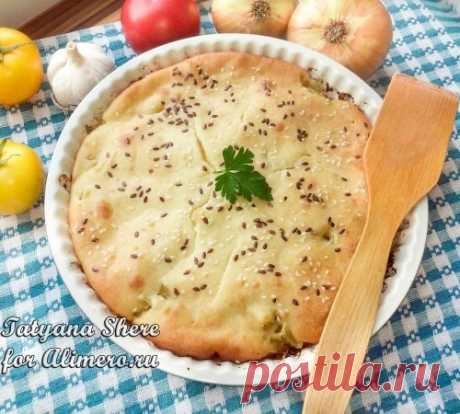 Ленивый заливной пирог с луком и кабачками!Проще не придумаешь!Вкуснее не найдёшь)