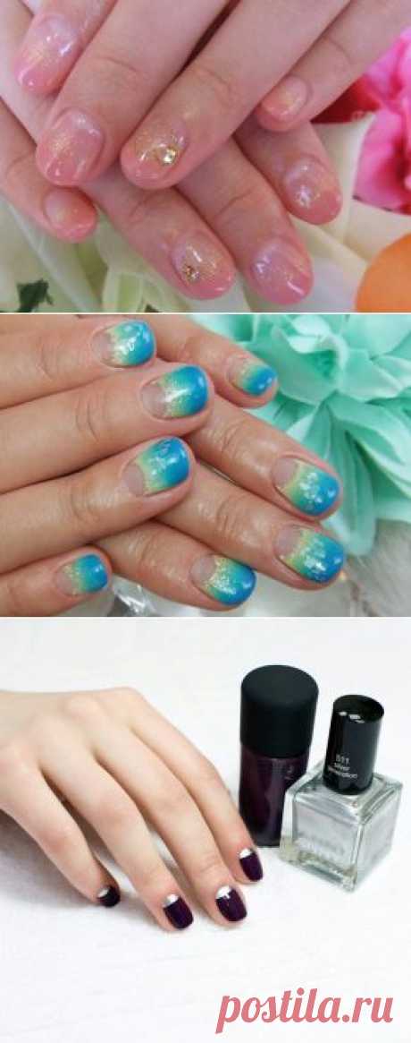 Маникюр на коротких ногтях.